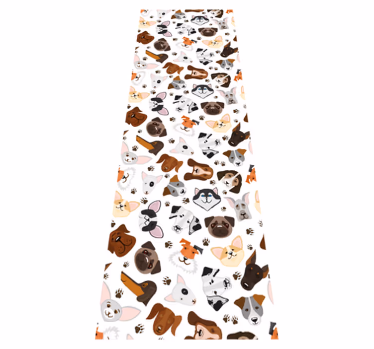 Bedroom vinyl rug with dog breed heads - TenStickers
