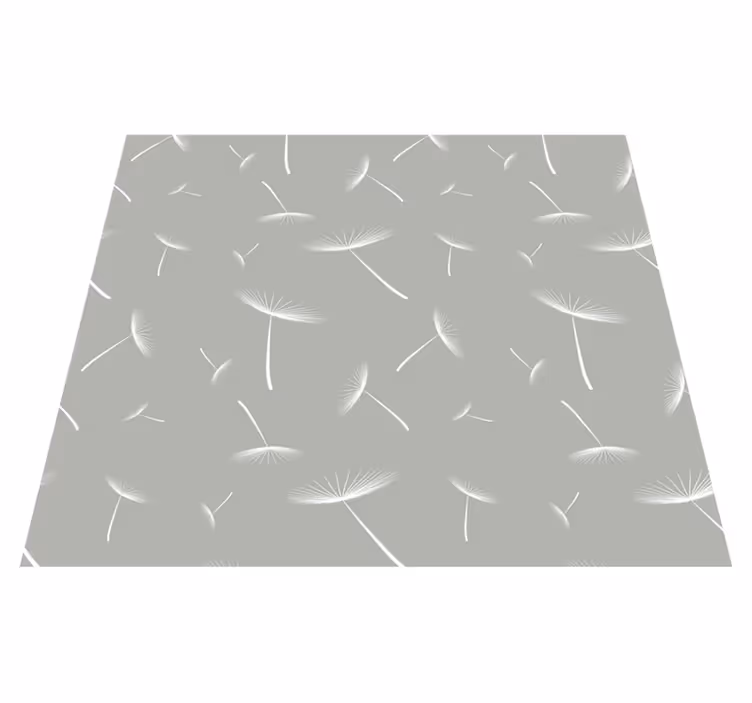 Grey floral light bedroom vinyl rug - TenStickers