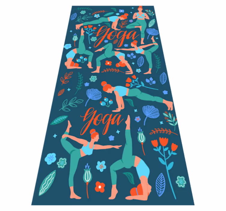 Bedroom vinyl rug for a woman doing yoga - TenStickers