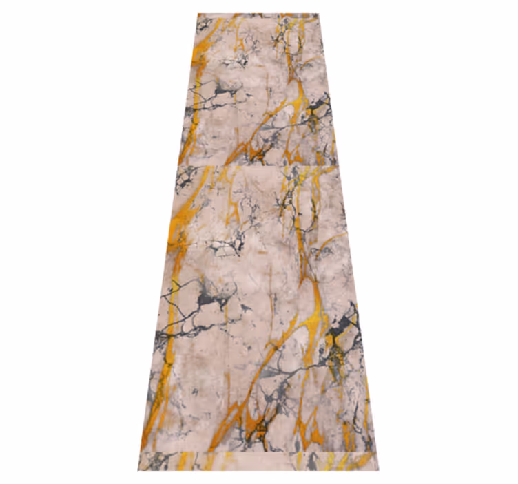 Bedroom vinyl rug in warm gold marble - TenStickers