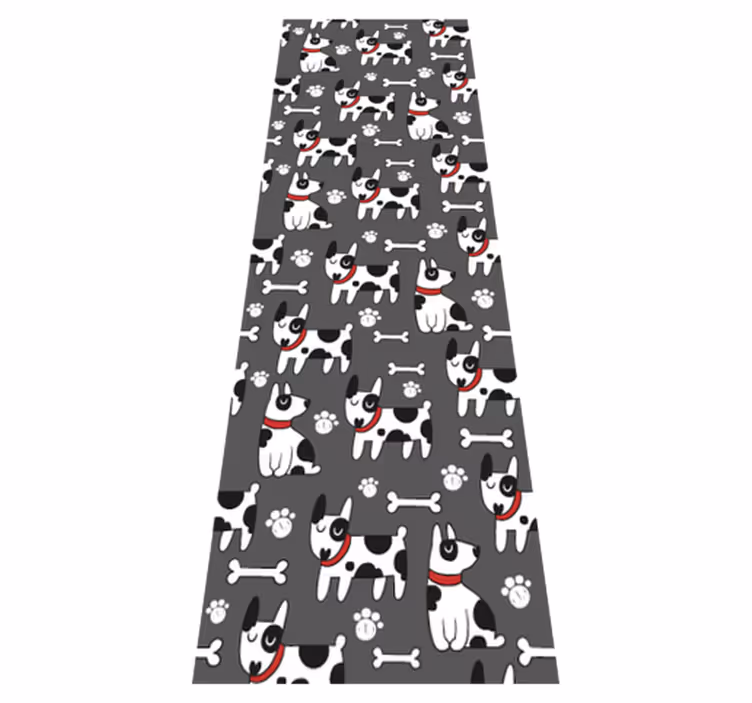 Fantastic black and white dog bedroom vinyl rug - TenStickers