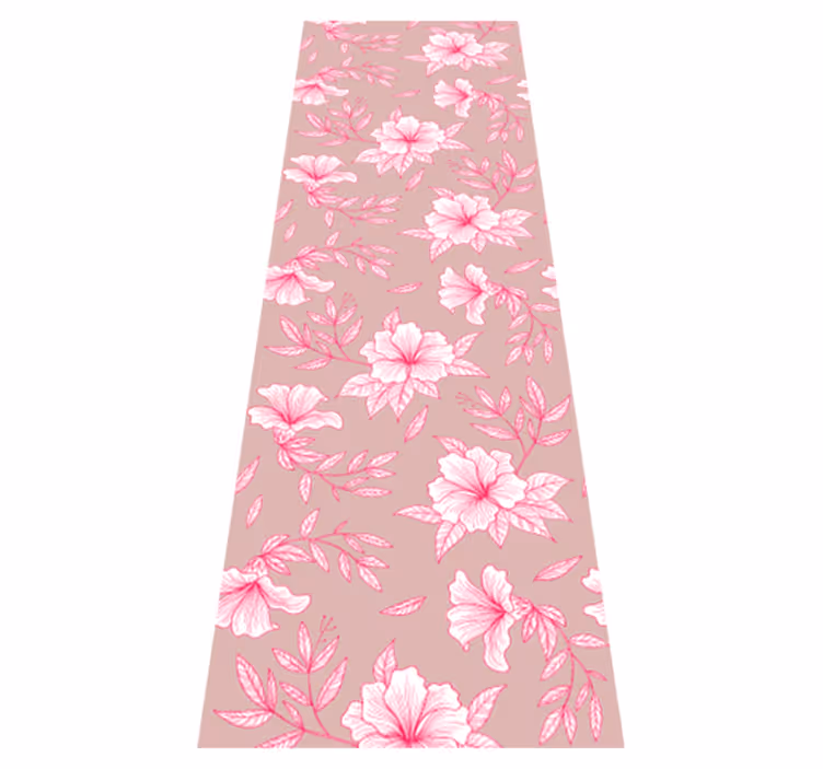 Neon pink lotus bedroom vinyl rug - TenStickers