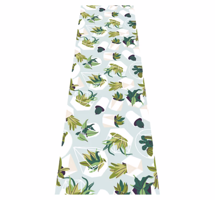 Bedroom vinyl rug green cactus design - TenStickers