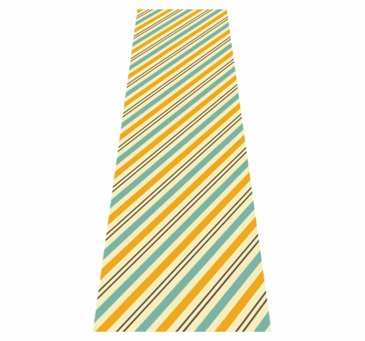 Bedroom vinyl rug with vintage diagonal tricolor design - TenStickers