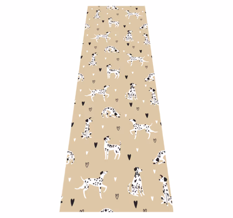 Bedroom vinyl rug with beige dog drawings - TenStickers