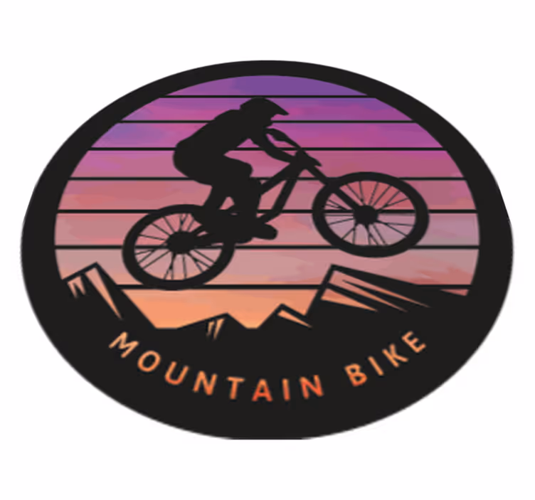 Nature vinyl rug mountain biker adventure - TenStickers