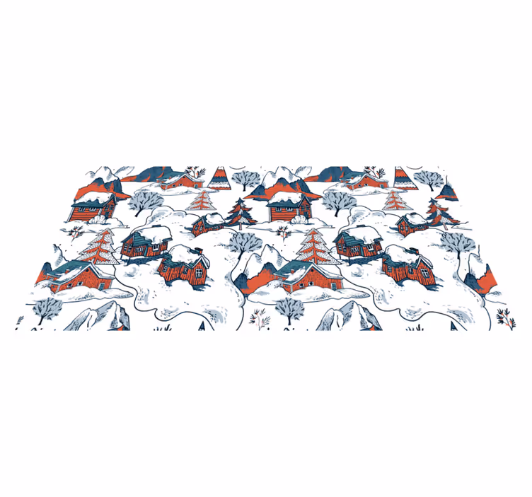 Nature vinyl rug polish mountains design - TenStickers