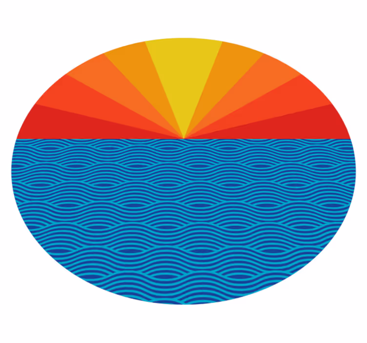 Nature vinyl rug retro seaside sunset - TenStickers