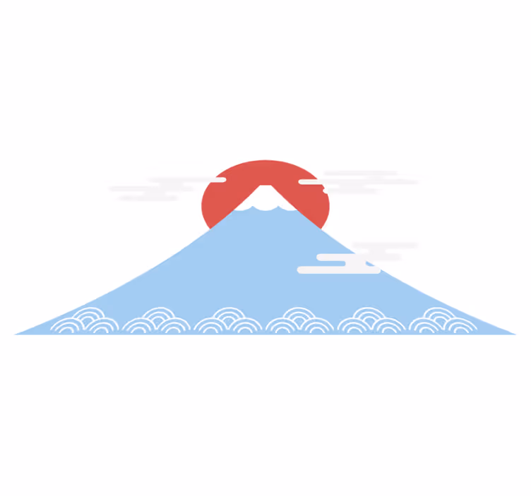 Nature vinyl rug asian mountain style - TenStickers