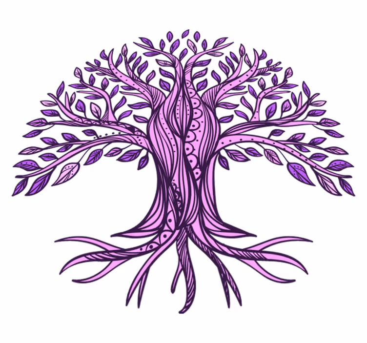 Nature vinyl rug tree of life purple design - TenStickers