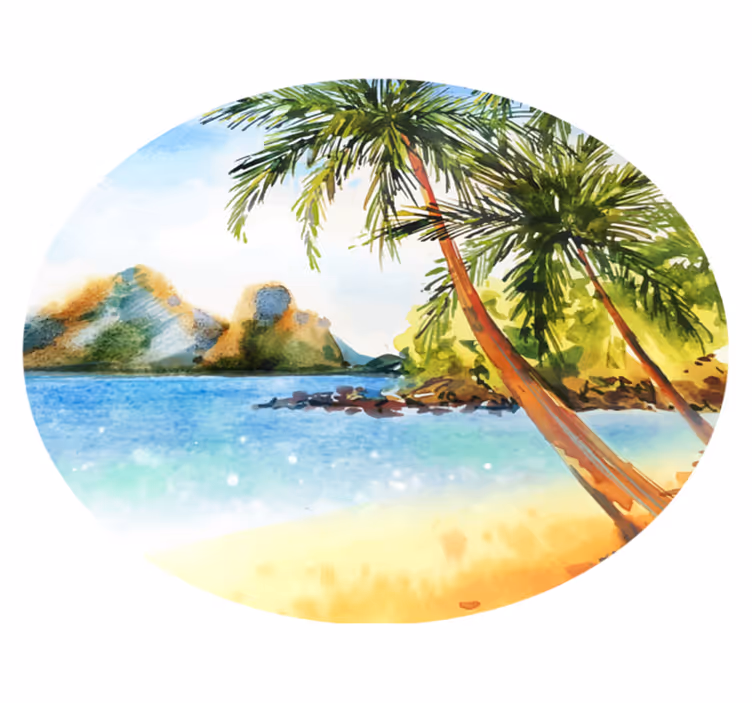 Nature vinyl rug tropical palm beach - TenStickers
