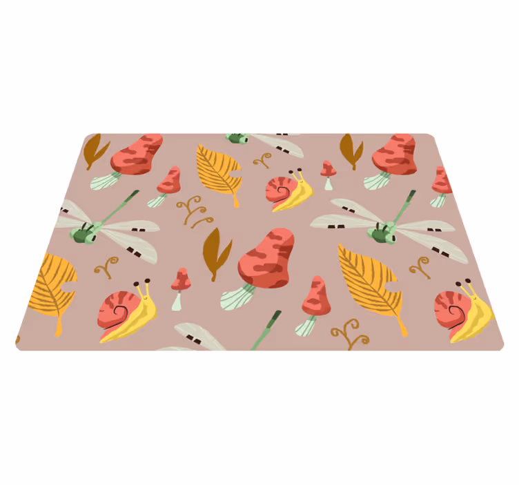 Nature vinyl rug with autumn wildlife design - TenStickers