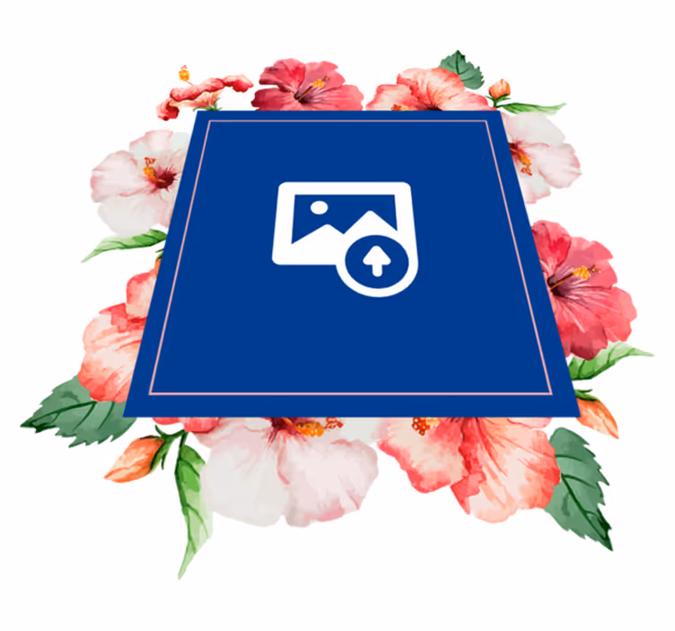 Nature vinyl rug hibiscus flower design - TenStickers