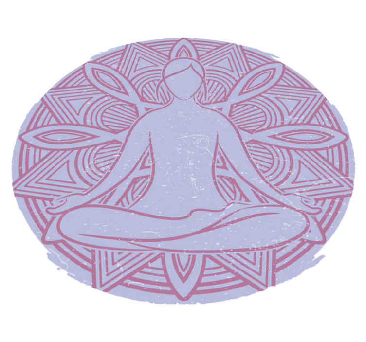 Nature vinyl rug meditative figure mandala - TenStickers