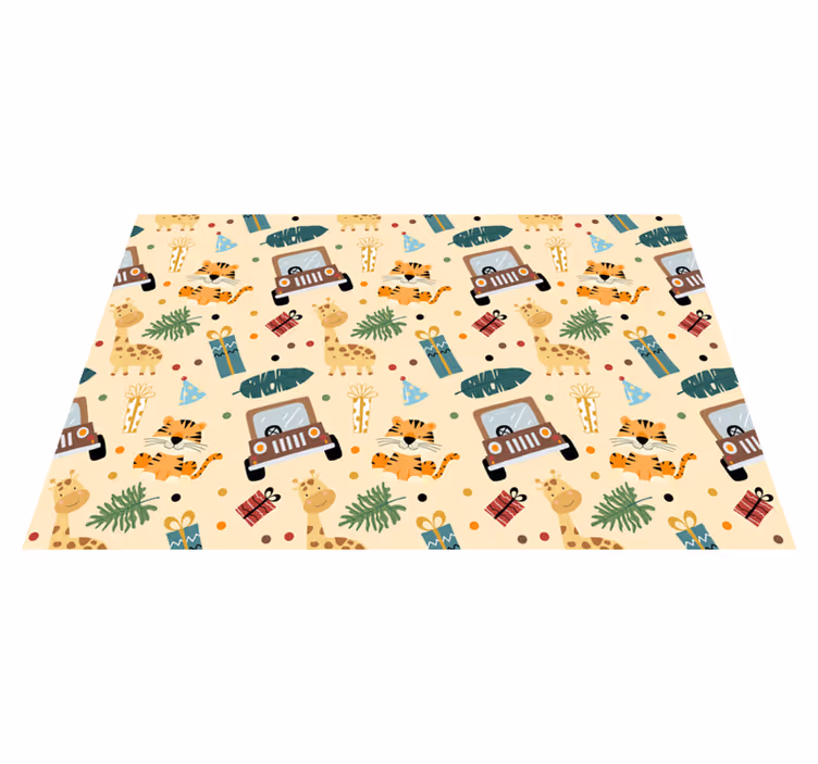Nature vinyl rug playful safari designs - TenStickers