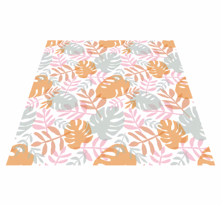 Nature vinyl rug with lush leaf design - TenStickers