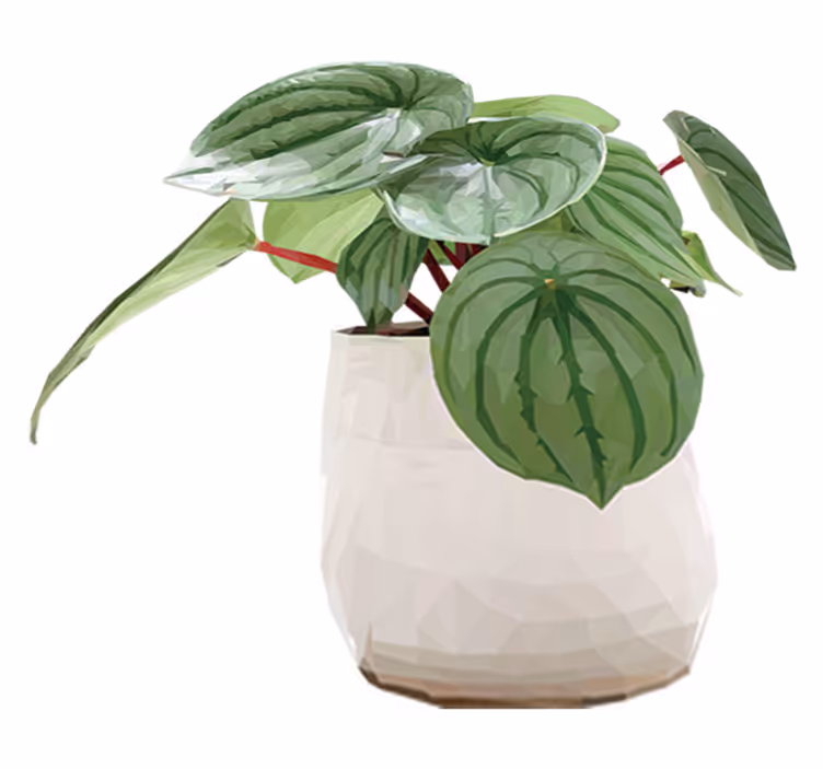 Flower vinyl rug simple houseplant design - TenStickers