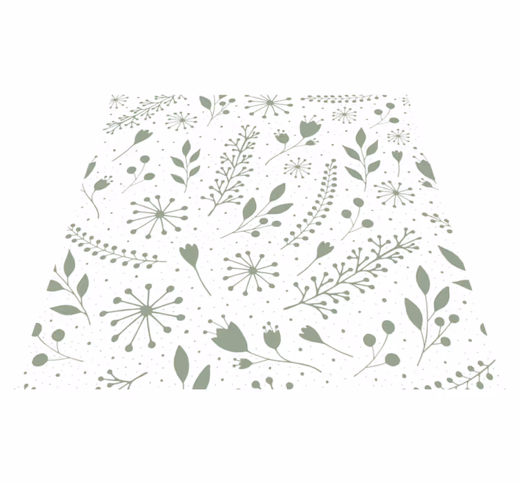 Flower vinyl rug with leafy flower design - TenStickers