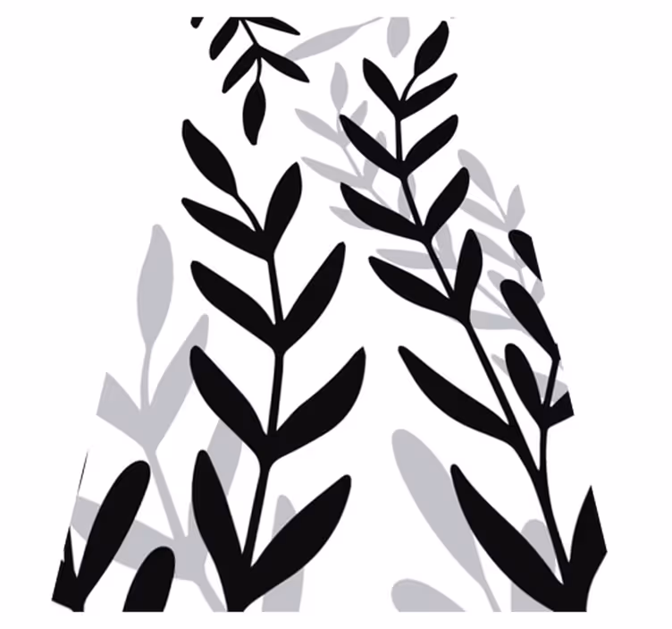 Flower vinyl rug with translucent plant design - TenStickers