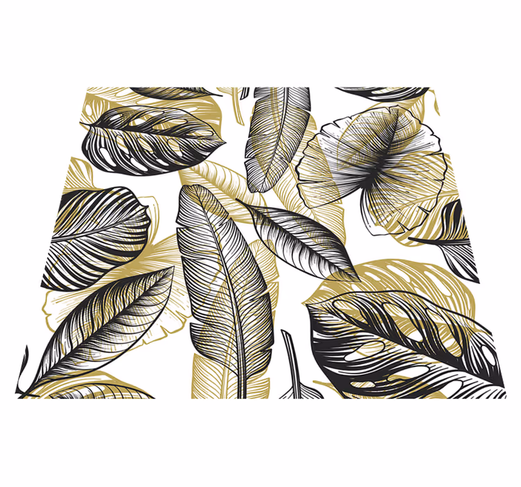 Elegant tropical plants flower vinyl rug - TenStickers