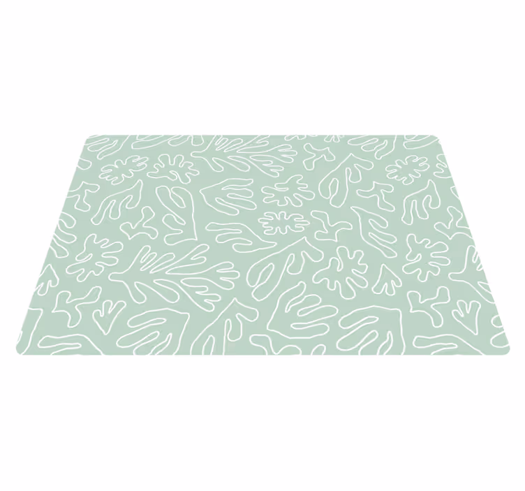 Flower vinyl rug green inspired by seaweed - TenStickers