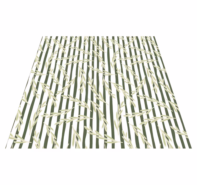 Flower vinyl rug with delicate leaf patterns - TenStickers