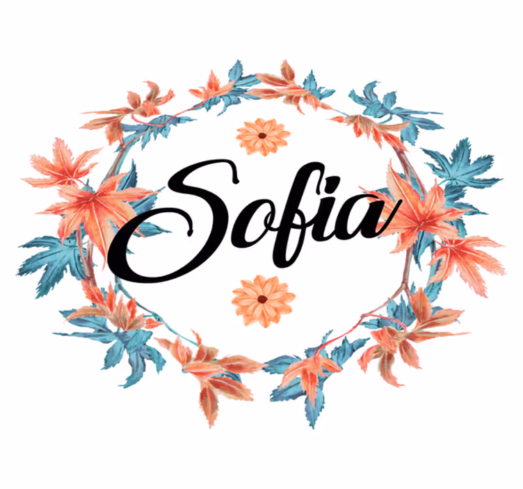 Flower vinyl rug autumn floral crown personalized - TenStickers