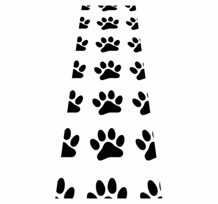 Bedroom vinyl rug with black dog paw prints - TenStickers