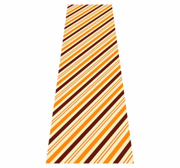 Bedroom vinyl rug in retro orange and brown pattern - TenStickers