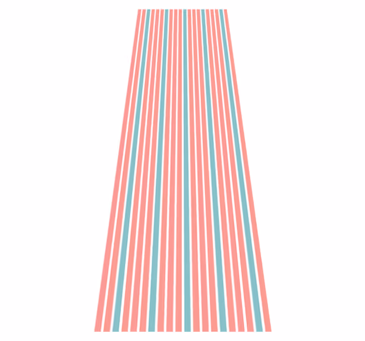 Bedroom vinyl rug with retro blue and pink stripes - TenStickers