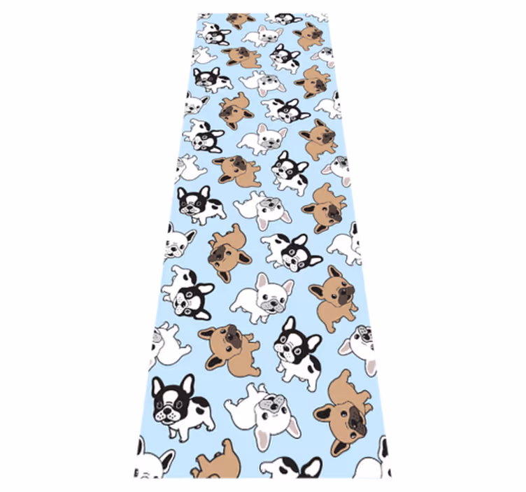 Bedroom vinyl rug with french bulldog design - TenStickers