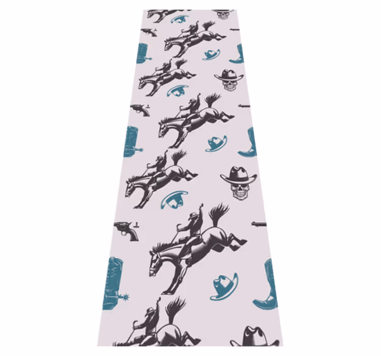 Bedroom vinyl rug with cowboy horse pattern - TenStickers