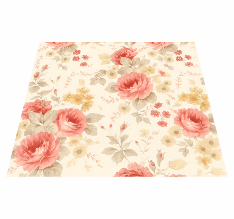 Bedroom vinyl rug with romantic floral design - TenStickers
