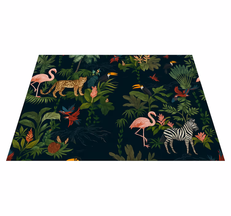 Bedroom vinyl rug with dark exotic pattern - TenStickers