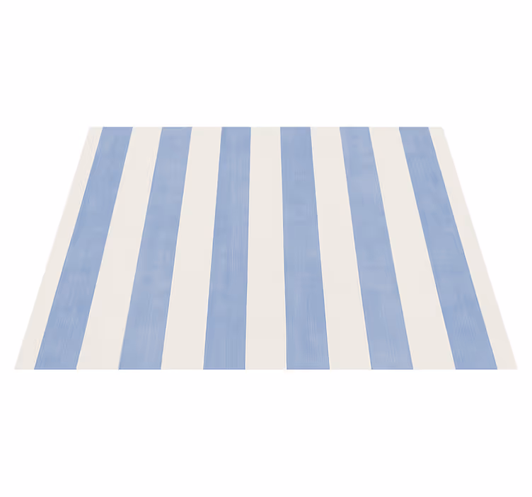 Bedroom vinyl rug blue and white stripes - TenStickers