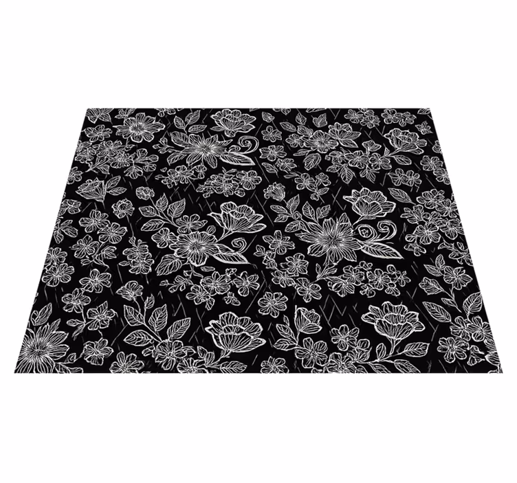 Dark floral design bedroom vinyl rug - TenStickers