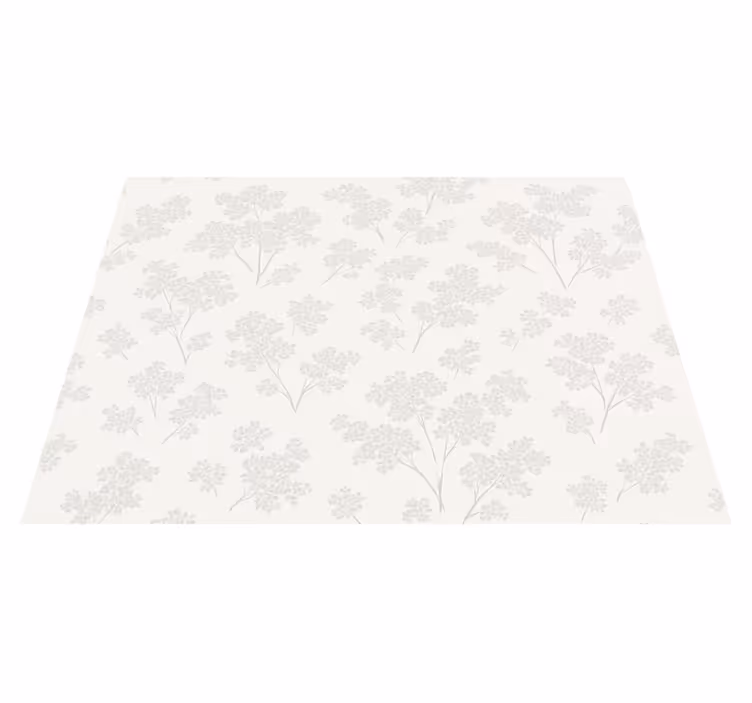 Bedroom vinyl rug simple white flowers design - TenStickers