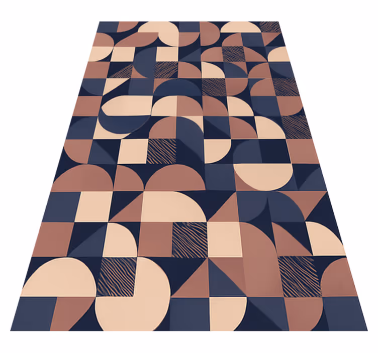 Bedroom vinyl rug in abstract purple geometric design - TenStickers