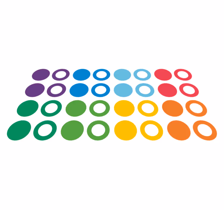 Geometric vinyl rug rainbow color circles - TenStickers