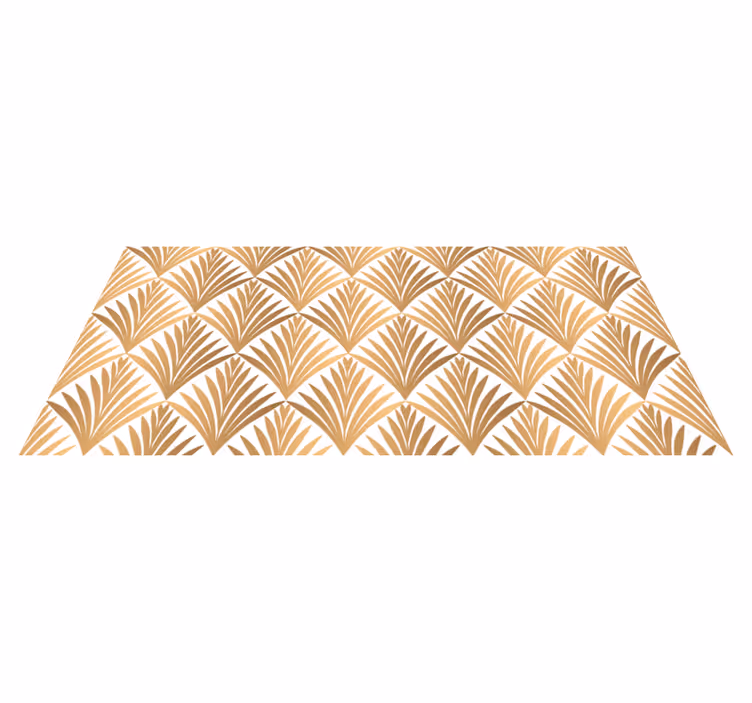 Geometric vinyl rug geometric leaf - TenStickers
