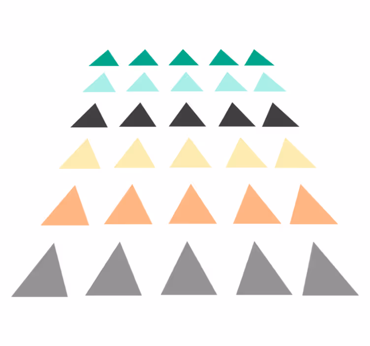 Geometric vinyl rug pack of 30 small triangles for baby - TenStickers