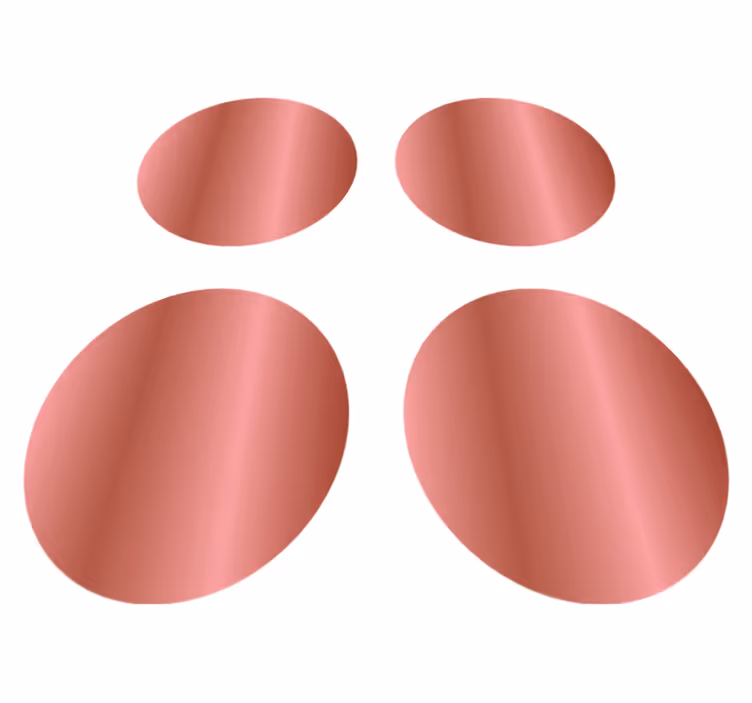 Geometric vinyl rug in rose gold polka dot - TenStickers
