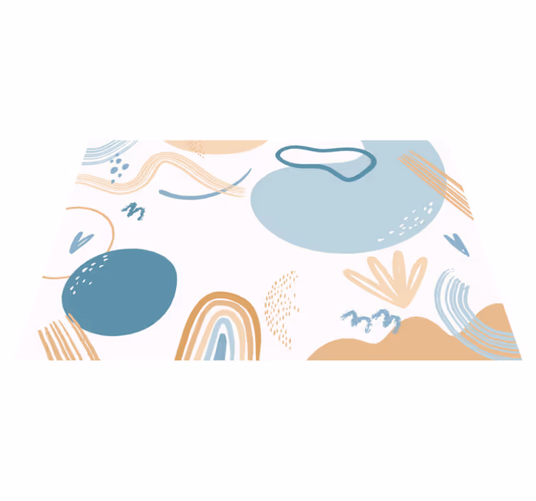 Colorful shapes geometric vinyl rug - TenStickers