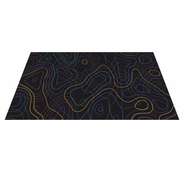 Geometric vinyl rug with colorful shapes - TenStickers