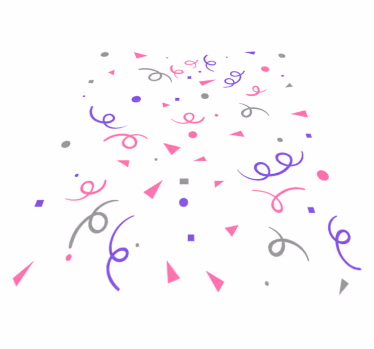 Geometric vinyl rug in grey pink and purple confetti - TenStickers