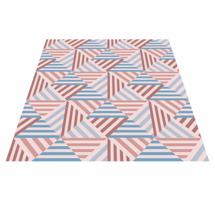 Geometric vinyl rug in abstract triangles design - TenStickers