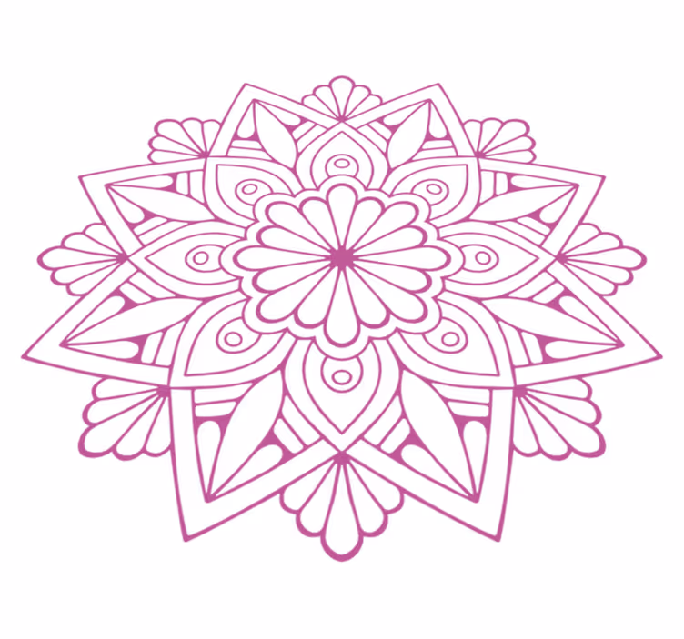 Geometric vinyl rug with detailed botanical design - TenStickers