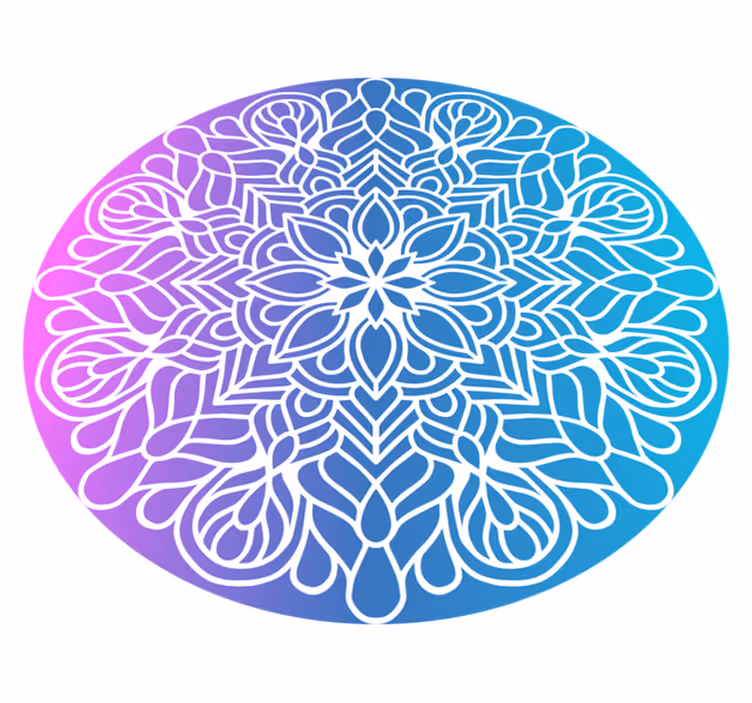 Geometric vinyl rug with bright circular design - TenStickers
