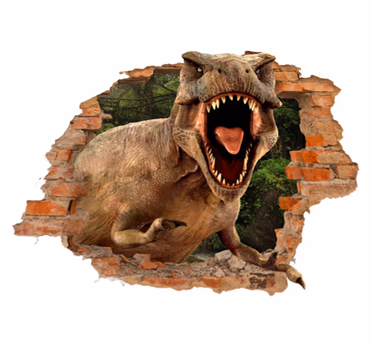 Kids vinyl rug 3d t-rex design for playroom - TenStickers
