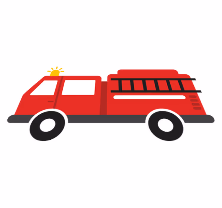 Kids vinyl rug fire truck design - TenStickers